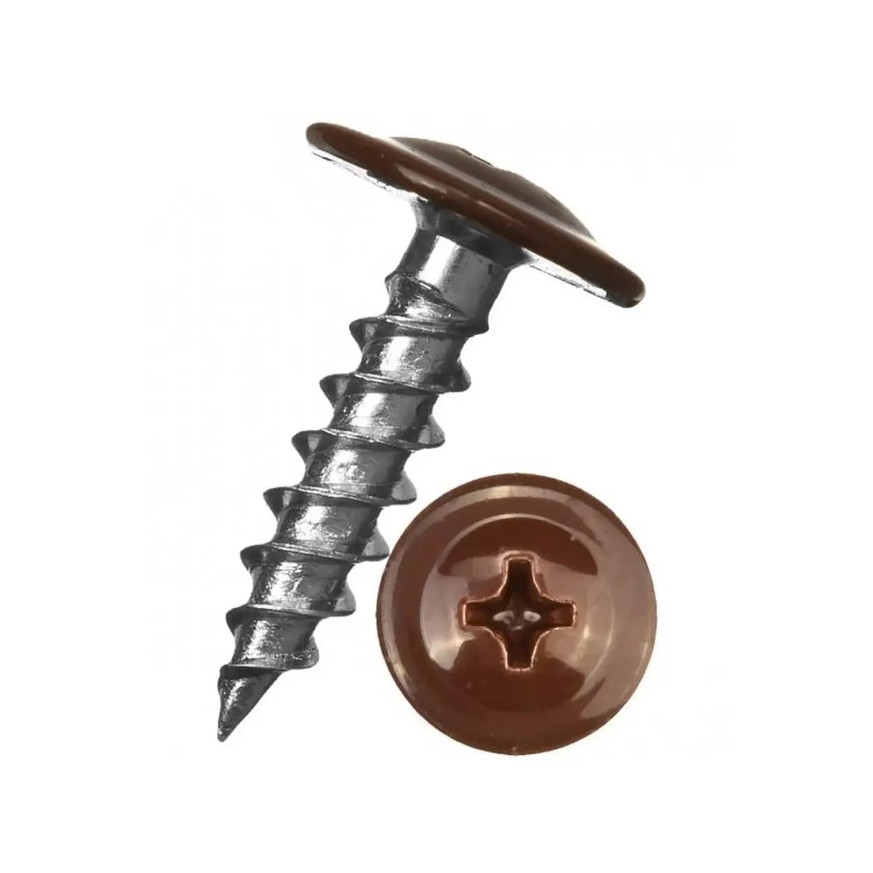 Саморез прессшайба коричневый (19мм)